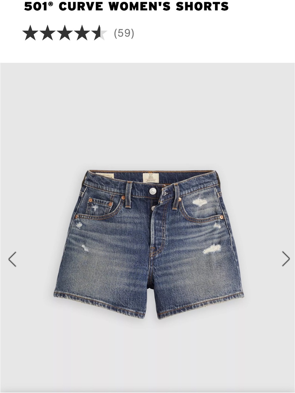LEVIS 501 Curve Shorts - Dark Wash